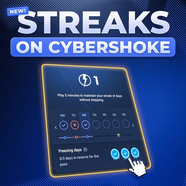 Daily Streaks Now Available on CYBERSHOKE!